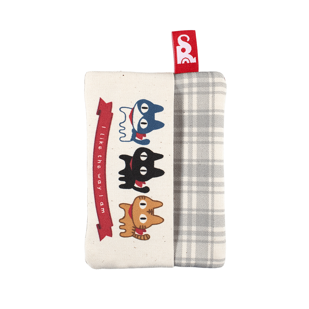 鋭目ネコ3匹/ティッシュポーチ