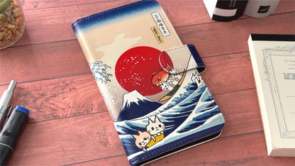 (名画)ネコ冨嶽三十六景/マルチタイプ手帳型ケース