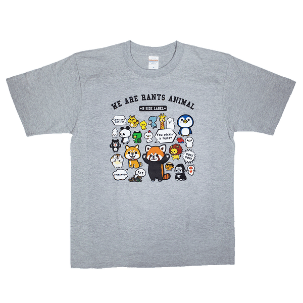 暴言アニマル集合(グレー)/Tシャツ