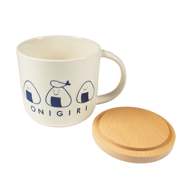 まがおじるしのおにぎり屋さん/フタ付きマグカップ