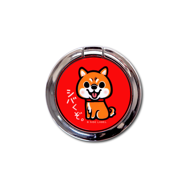 B-SIDE LABEL × iFace Finger Ring Holder フラットタイプ / しばくぞ /赤/フラットリング