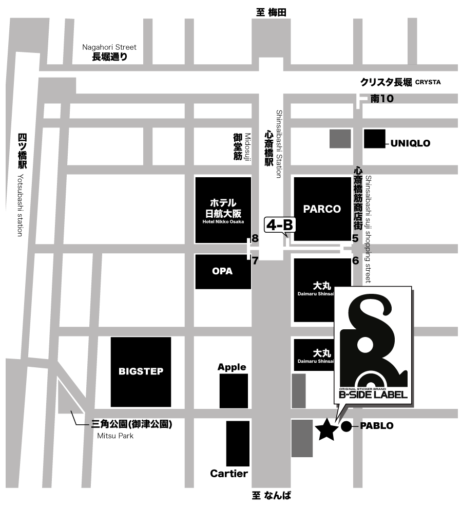 Shinsaibashi 周辺マップ