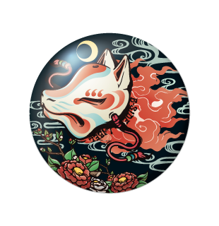 狐お面/小缶バッジ