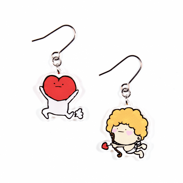 真顔ハート天使/ピアス2個セット