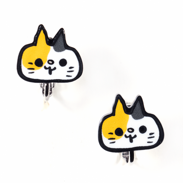 ゆるネコフェイス(雑)/イヤリング2個セット