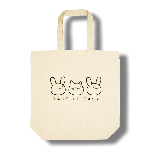 真顔ウサギとネコ/トートバッグ