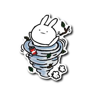 (晴雨企画)WEB真顔うさぎ竜巻