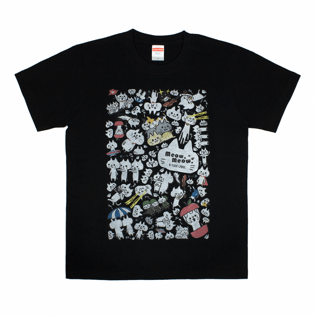 ネコ集合(黒)/Tシャツ – B-SIDE LABEL