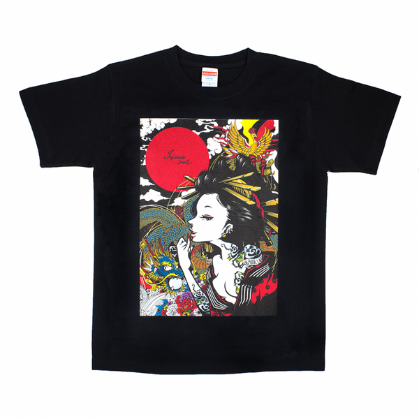 花魁横顔(黒)/Tシャツ