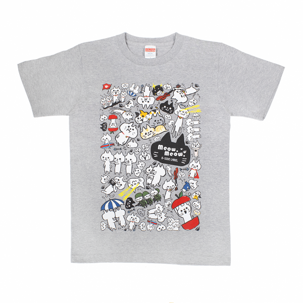 ネコ集合(グレー)/Tシャツ