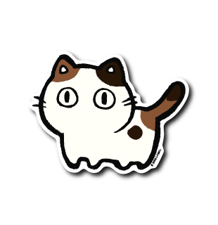 まん丸目猫(三毛)