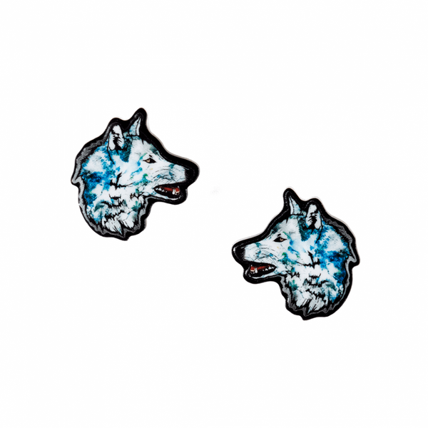 狼頭/ピアス2個セット