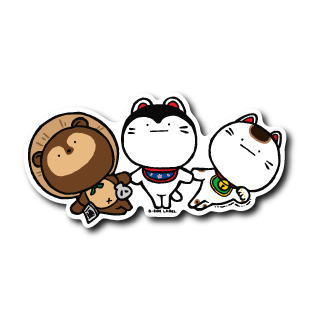 真顔組体操扇子(狸&狛猫)