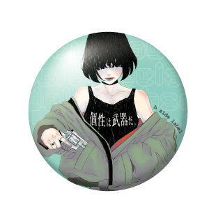 タンクトップ女子/小缶バッジ