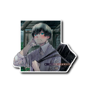 (晴雨企画)バス停雨宿り少年