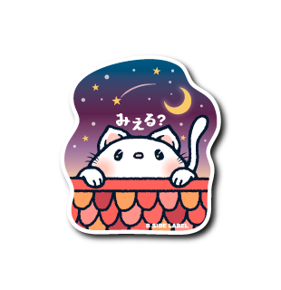 (晴雨企画/夜)あそぶねこ流れ星みえる?