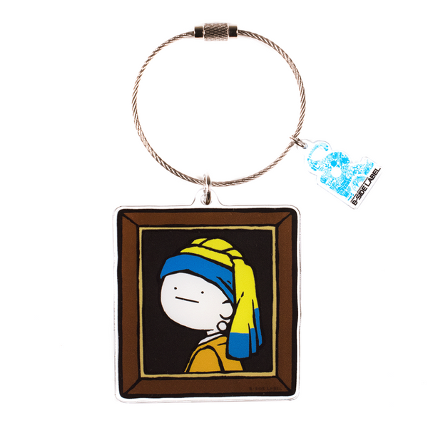 真顔絵画真珠の耳飾り/キーリング