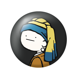 真珠の耳飾り/小缶バッジ