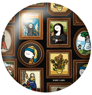 真顔絵画集合/BIG缶バッジ