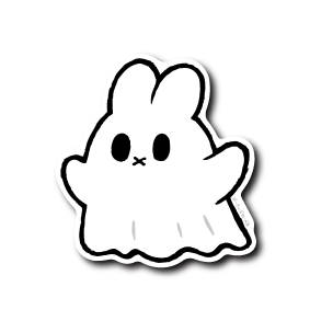 マルバツおばけウサギとネコ(ウサギ)