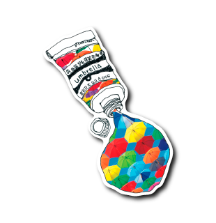 (晴雨企画/晴)絵の具傘