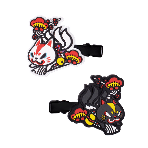 おいなりと梅の花/前髪クリップ