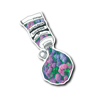 (晴雨企画/雨)絵の具紫陽花