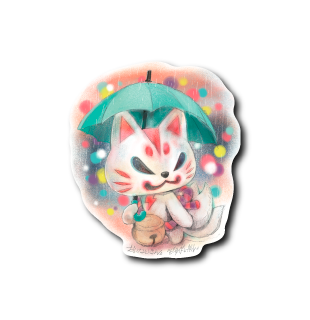 (晴雨企画/夜)手描きおいなりさん